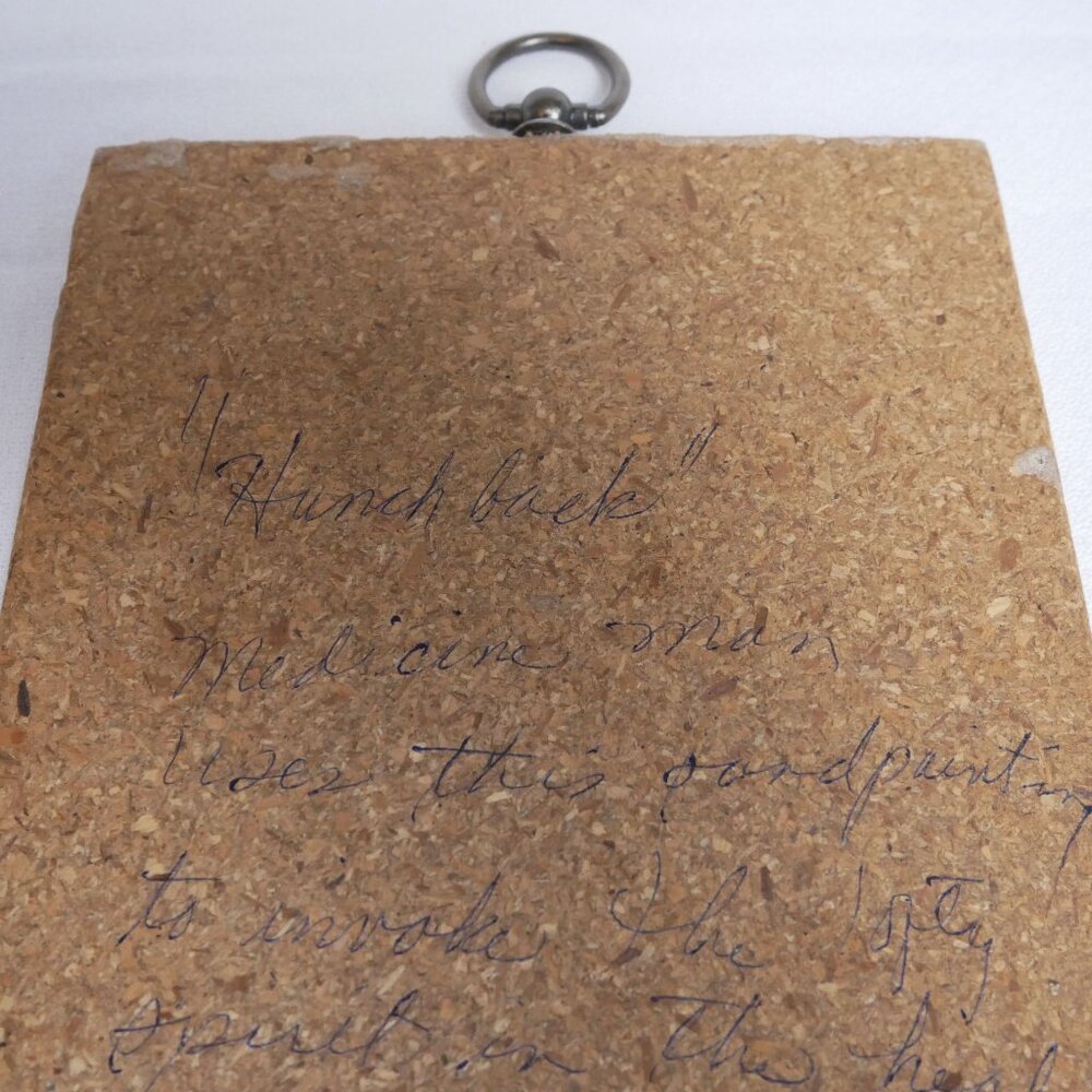 Vintage Navajo "Hunchback Medicine Man" Sand Art w/ Tribal Figure Design 12"x6" - Picture 4 of 10